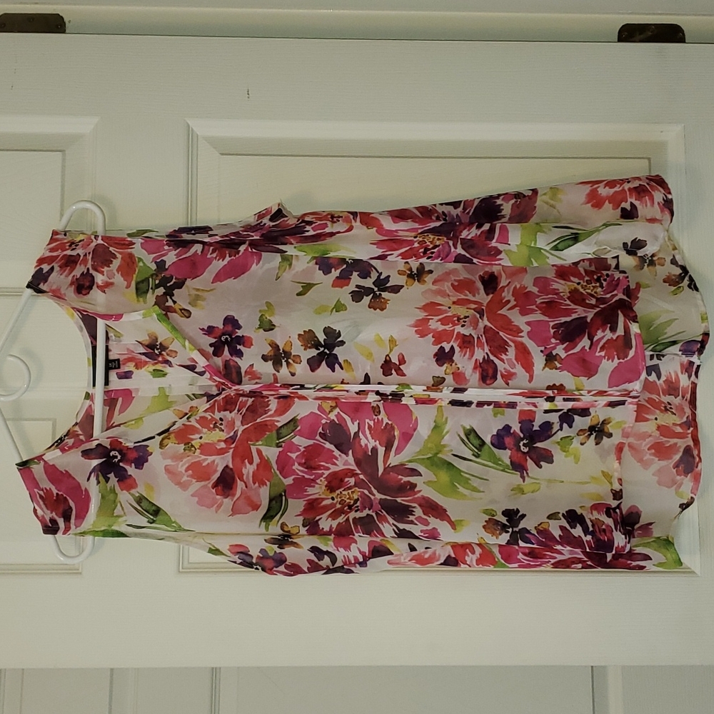 Floral sheer tank top